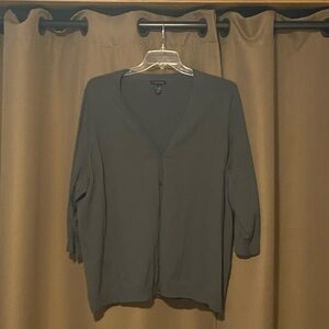 Lands' End Women's Dark Gray Cardigan Sweater